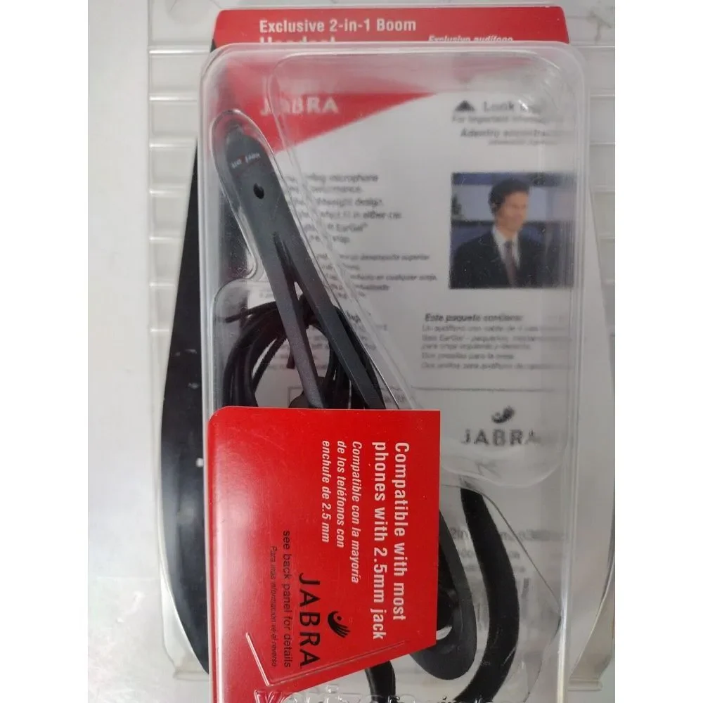 NOS Verizon Wireless Headset Jabra 2 in 1 Boom 2.5mm Jack Lightweight Desig NIB